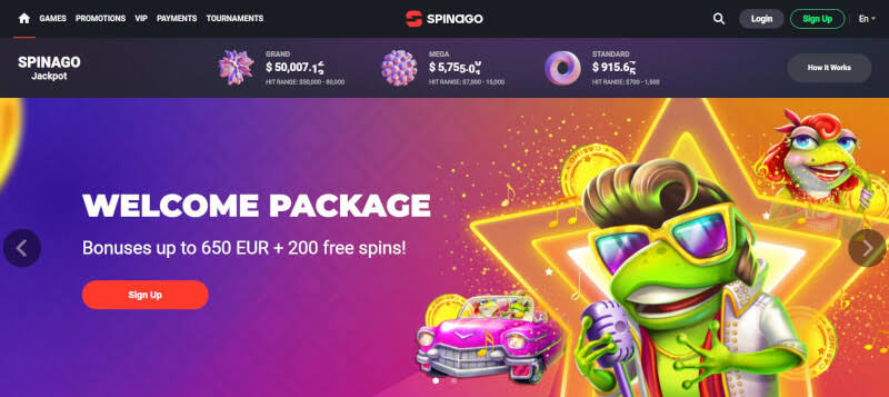 Spinago Casino – Slot Games Section